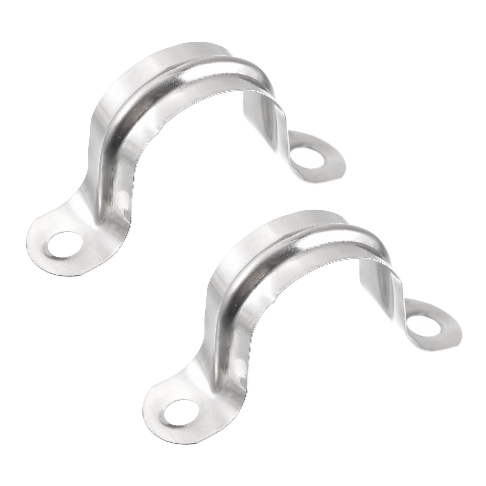 Uxcell 25mm 2 Hole U shaped Rigid Pipe Straps Bracket Tube Clip 2 Pack