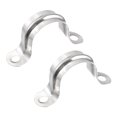 thumbnail image 1 of 25mm Rígidas Tubería Correas, 2 Agujero U-Forma Carbono Acero Galvanizado Soporte Tubo Clips para Agua Tubo Tubería 2uds, 1 of 5