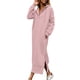 thumbnail image 2 of mfyjkho Vestidos para mujer, Falda de vestir con abertura y bolsillo con capucha informal de color liso para mujer Vestidos de playa para mujer l, 2 of 7