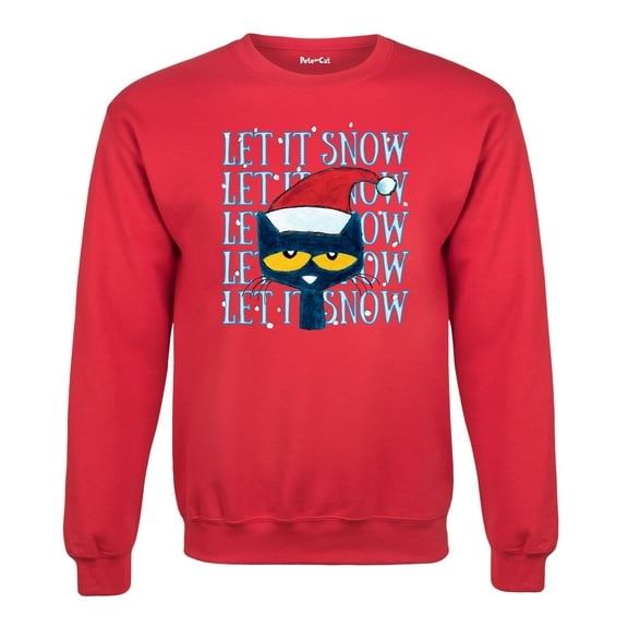 Pete The Cat - Christmas Holiday Let It Snow - Adult Crew Fleece