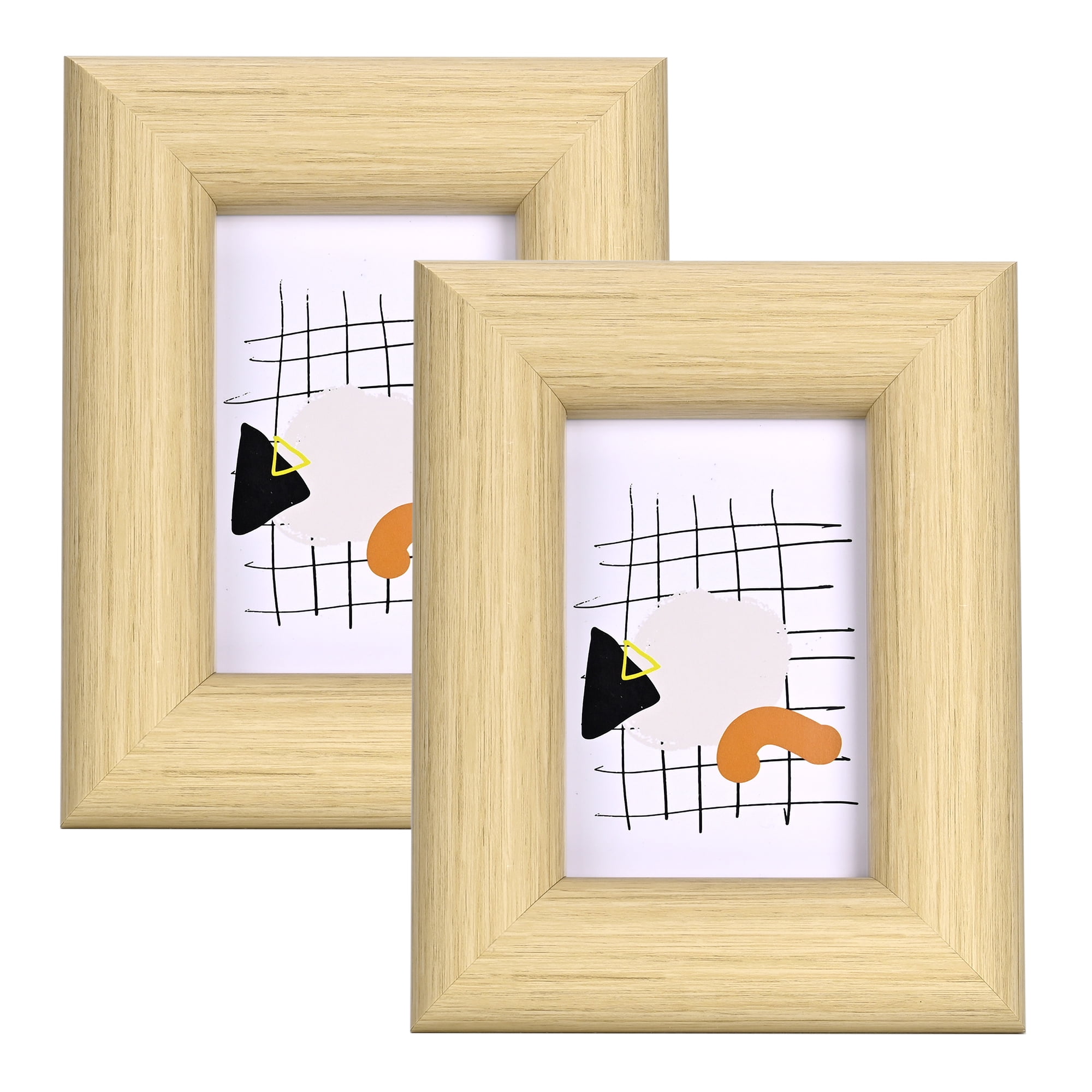 ArtbyHannah 2 Pack 4x6 inch Rustic Picture Frame Set, Photo Frame for