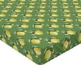 thumbnail image 4 of Ambesonne Lemon Print Fitted Sheet, Vintage Citrus Pattern, California King, Fern Green and Yellow, 4 of 5