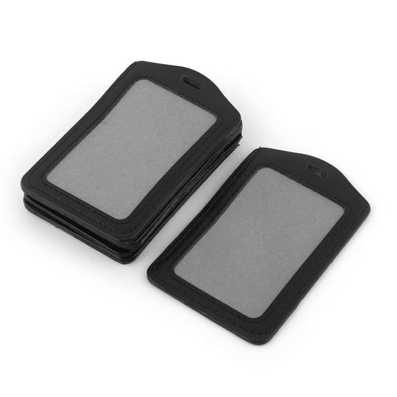 Faux Leather Rectangle Shaped Vertical ID Badge Card Holder 8pcs