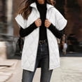 thumbnail image 5 of Vdgthytj Puffer Vest Women Full Zip Stand Collar Diamond Quilted Mid-Length Short Sleeve Gilet Winter Warm Casual Outerwear with Pockets(X-Large,White), 5 of 7