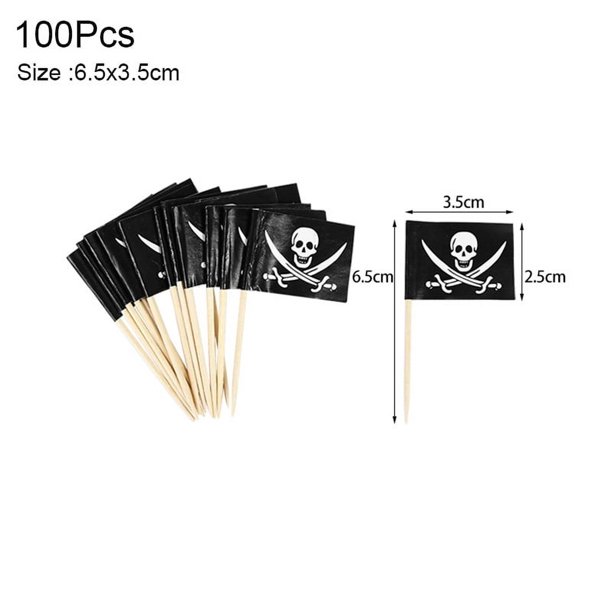 Pistola pirata tema pirata fiesta de cumpleaños sombrero pirata parche en el ojo telescopio brújula tesoro juguetes para niños regalo Halloween Cosplay Prop(cupcake toppers