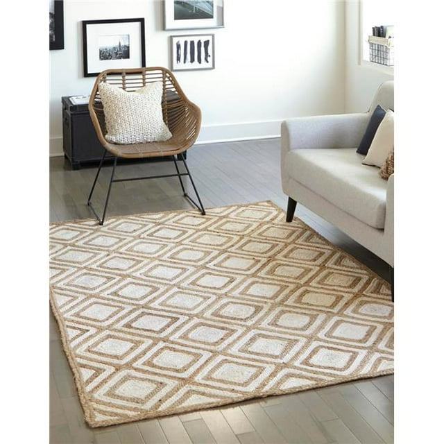 Unique Loom 3146996 9 x 12 ft. Bengal Braided Jute Rectangular Rug, Ivory