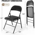 thumbnail image 2 of VINGLI Metal Folding Chair with Padded Seats, Black (Set of 10), 2 of 9