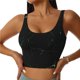 thumbnail image 1 of Balery Black Marble Sujetadores deportivos con espalda cruzada para mujer, acolchados, sin costuras, de alto impacto, ideales para yoga, gimnasio, entrenamiento y fitness.-Large, 1 of 8
