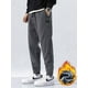 thumbnail image 3 of Pantalones informales cálidos de lana para hombre, pantalones de chándal con cordón de cintura elástica, pantalones coreanos gruesos para correr., 3 of 5