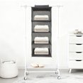 thumbnail image 3 of Unique Bargains 1 Pc Closet Organizer Durable Four-Tier Wall Hanging Storage Bag Gray, 3 of 6