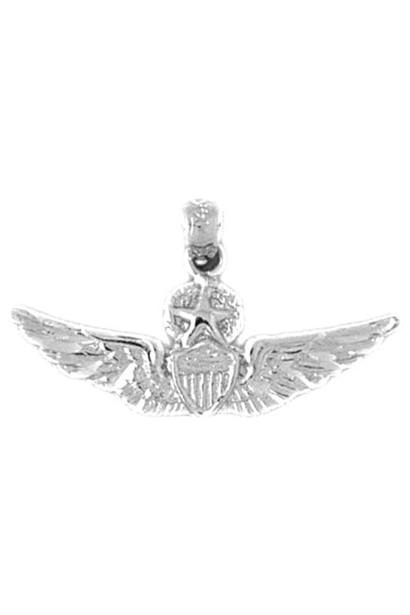 18K White Gold United States Air Force Pendant - 16 mm