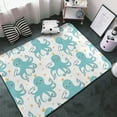 thumbnail image 3 of Cute Octopus Green Shaggy Area Rug, Rugs for Living Room Bedroom Non Slip Door Mat Indoor Carpet Machine Washable Nursery Home Decor Floor Mats for Entryway 60x39in-#, 3 of 5