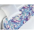 thumbnail image 3 of Abstract Boho Bed Runner, Psychedelic Vibes Floral Like Silhouettes Hues Pattern Trippy Art, Decorative Accent Bedding Scarf for Hotels Homes & Guest Rooms, Twin, Quartz Sea Blue Cream, by Ambesonne, 3 of 3