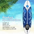 thumbnail image 2 of Topbuy 6' Surfboard Inflation-free Long Surfing Board with Safety Leash White, 2 of 10