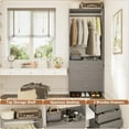 thumbnail image 2 of Homieasy 2FT Closet System with 3 Drawers, 24’’ Closet Organizer, Wood Closet Organizer System, Walk-in Closet or Small Closets Wardrobe, Clothes Rack with Hanging Rods, Gray, 2 of 8