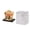 Yellow, variant on BOKYAN Solar Powered Waving Lucky Cat Ornament, 2 Inch / 5 cm Fortune Figurine for Table Shelf, White