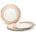 thumbnail image 3 of OCCASIONS 360 Pcs set (60 guest) Wedding Disposable Plastic Plate and Silverware Combo 10.5" + 8" + Silverware (Double Fork) (Imperial in Blush/Pink & Gold Rim, Gold Silverware), 3 of 9