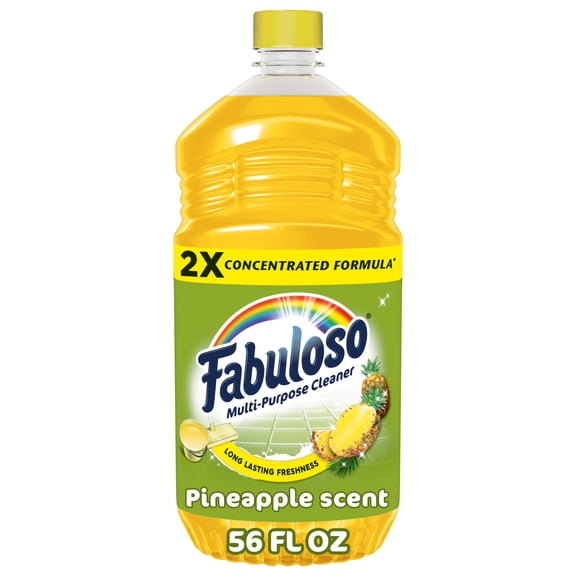 Fabuloso 2X Multi-Purpose Cleaner, No Rinse Floor Cleaner, Long-Lasting Freshness, Pineapple Scent, 56 fl oz
