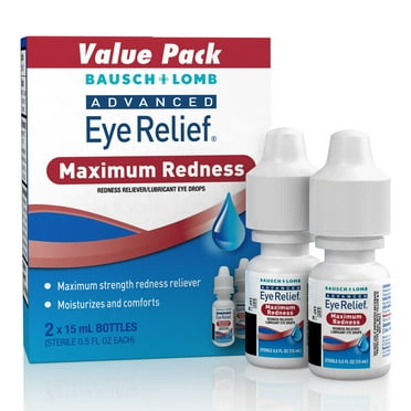 Bausch & Lomb Eye Drops Advanced Eye Redness Relief, 0.5 fl oz, 2 Pk