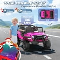 thumbnail image 5 of VIBESPARK 24V 2-Seater XL Ride on Toys with Remote Control for Toddlers, 7AH Battery Powered Ride on Electric Truck Car for Kids w/ Bluetooth, FM Radio, Colored Lights, MP3, Spring Suspension, Pink, 5 of 6