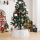 thumbnail image 3 of Matsuzay Collar de árbol de Navidad brillante para árboles artificiales decoraciones festivas Base de cesta de árbol de Navidad Kits de decoración para fiestas blanco, 3 of 6