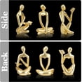 thumbnail image 3 of MOAMUN 3Pcs Thinker Collectible Figurines Gold Abstract Art Sculpture, Golden Reading Women Modern Shelf Decor Accent Decoration, Resin Statue Bookshelf Display for Home Office Room Table Desktop, 3 of 7