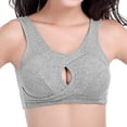 thumbnail image 4 of Women's Bras Solid Color Cotton Wireless Sleeping Traceless Adjustment Sports Soft Comfortable Brassiere Fashion Everyday Basic Bralette Ultra-Thin Underwire, 4 of 4