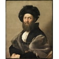 thumbnail image 2 of Raphael 15x18 Black Ornate Wood Framed with Double Matting Museum Art Print Titled - Portrait of Baldassare Castiglione, 2 of 4