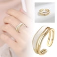 thumbnail image 2 of Anillo metálico de doble capa con goteo de aceite, femenino, versátil, temperamental, abierto y ajustable, 2 of 8