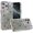 Gold, variant on For iPhone 16 Pro Max 6.9 inch Charming Hearts Bling Diamonds Stones Chrome Hybrid Case - Silver
