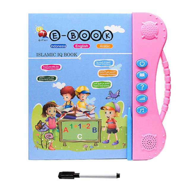 yingyy English Learning Machine Electronic Learning Study Book for Kids Pre-school Education Toy Pink