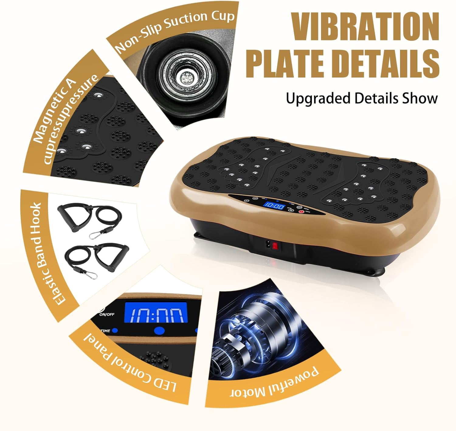 Vibration Plate Exercise Machine for Lymphatic Drainage, Vibrating Fitness Platform 450 lbs Capacity Full Body Shaker Workout Equipment, Vibration Platform Machine Shaping Vibrate Board Sport Home