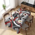 thumbnail image 3 of Grey Geometric Table Cloth Waterproof Tablecloths, Modern Abstract Black White Red Striped Tablecloth Dining Table Cover for Kitchen Party Tabletop Outdoor, Rectangle Tablecloth 54x108 Inch, 3 of 9