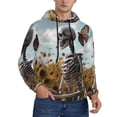 thumbnail image 2 of Daiia Sunflower Butterfly Skull for Men's Fashion Hoodies & Sweatshirts with Kangaroo Pocket Hooded Sweatshirt Breathable & Moisture Wicking-3X-Large, 2 of 7