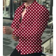 thumbnail image 1 of Camisa hawaiana para hombre con botones, manga larga, solapa de lunares, ropa de calle para exteriores, moda informal, transpirable y cómoda, 1 of 6