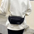 thumbnail image 5 of Crossbody Bags for Women Men Corduroy Fanny Pack Oversize Shoulder Purse Cute Belt Bum Sling Bag for Travel Running with Multi Compartment Black, 5 of 6