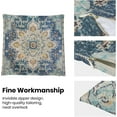 thumbnail image 3 of Boho Pillow Covers 16x16 Set of 2, Blue Yellow Carpet Pattern Decorative Throw Pillows Linen Ethnic Design Farmhouse Cushion Pillow Covers for Sofa Couch Outdoor Decor, 3 of 6