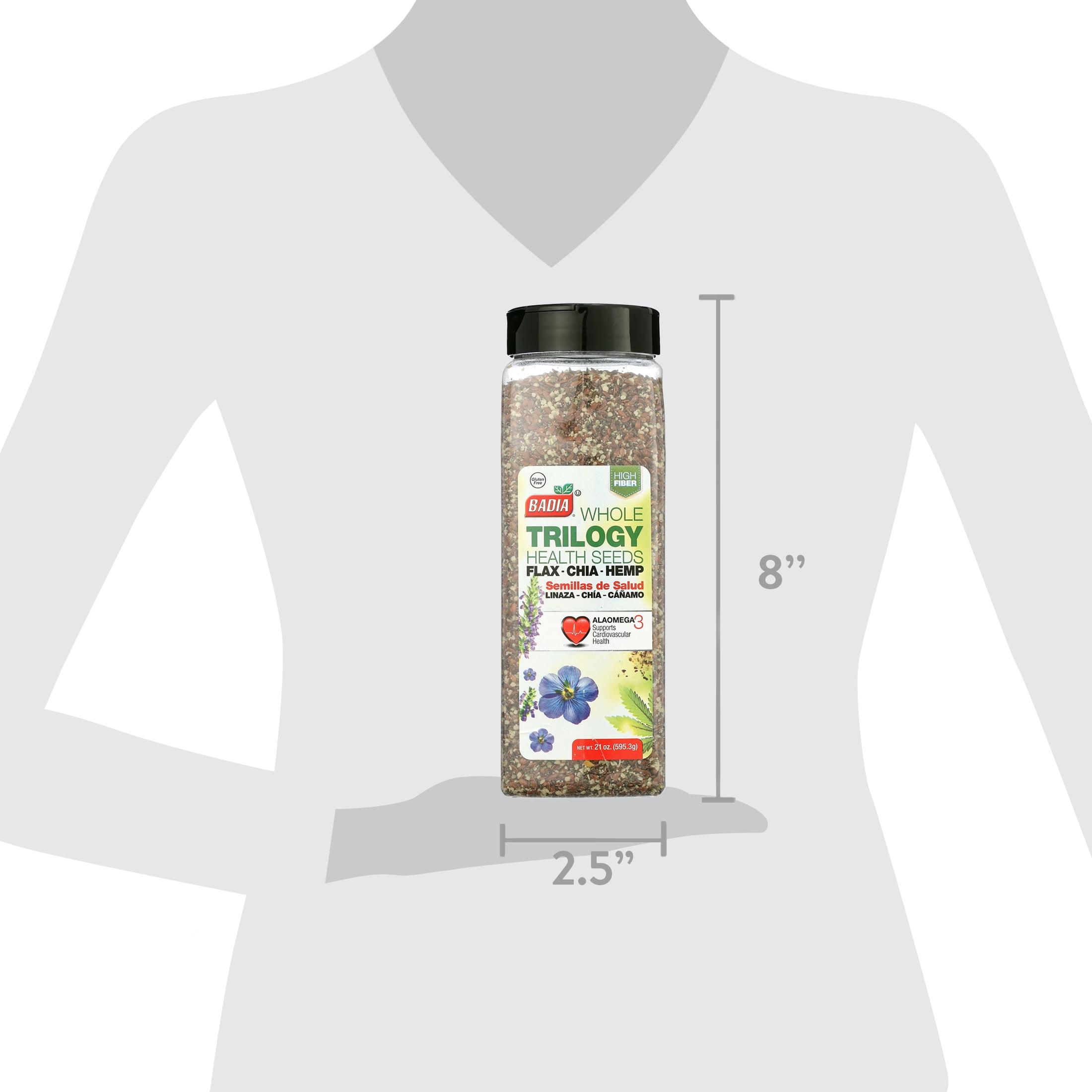Badia Trilogy Health Seeds - Flax, Chia, Hemp Seed Blend