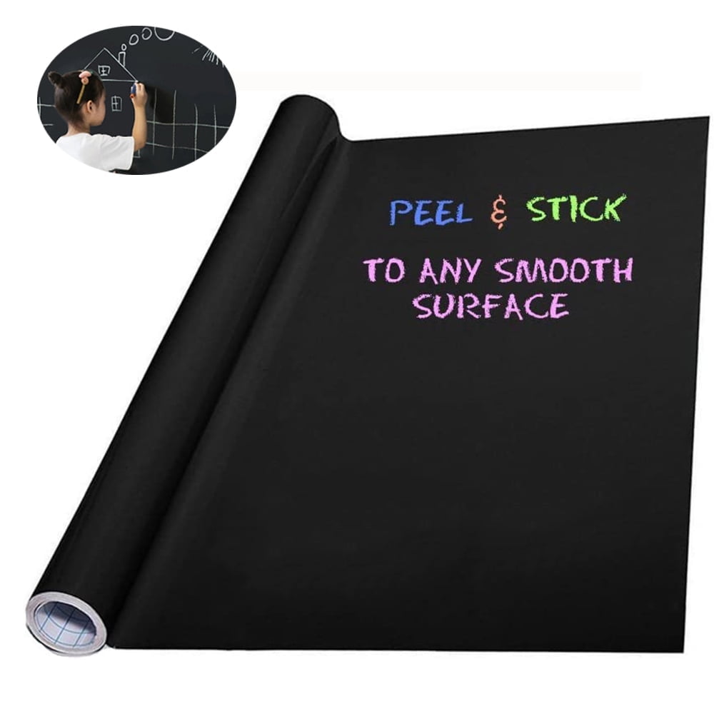 Large Black Chalkboard Contact Paper Roll with 5 Chalks Sticks Chalkboard Stickers Decorate