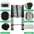 thumbnail image 5 of EPOTOOR 10.5FT / 3.2M 12.5FT / 3.8M 14.5FT / 4.4M Telescoping Ladder 330 lbs Capacity Heavy Duty Aluminum Extendable Ladder Collapsible Locking Mechanism for Attic Household Use Outdoor Work, 5 of 7
