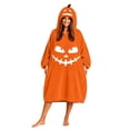 thumbnail image 3 of Halloween Pumpkin Costume Oversized Wearable Blanket Hoodie Cozy Plush Halloween Cosplay Costume, 3 of 7