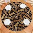 thumbnail image 2 of Dog Bones and Dog Footprints Round Fitted Tablecloth with Elastic Edge,Dining Table Cover Waterproof,Outdoor Round Tablecloth for Camping,Dining,Indoor and Outdoor, 2 of 7