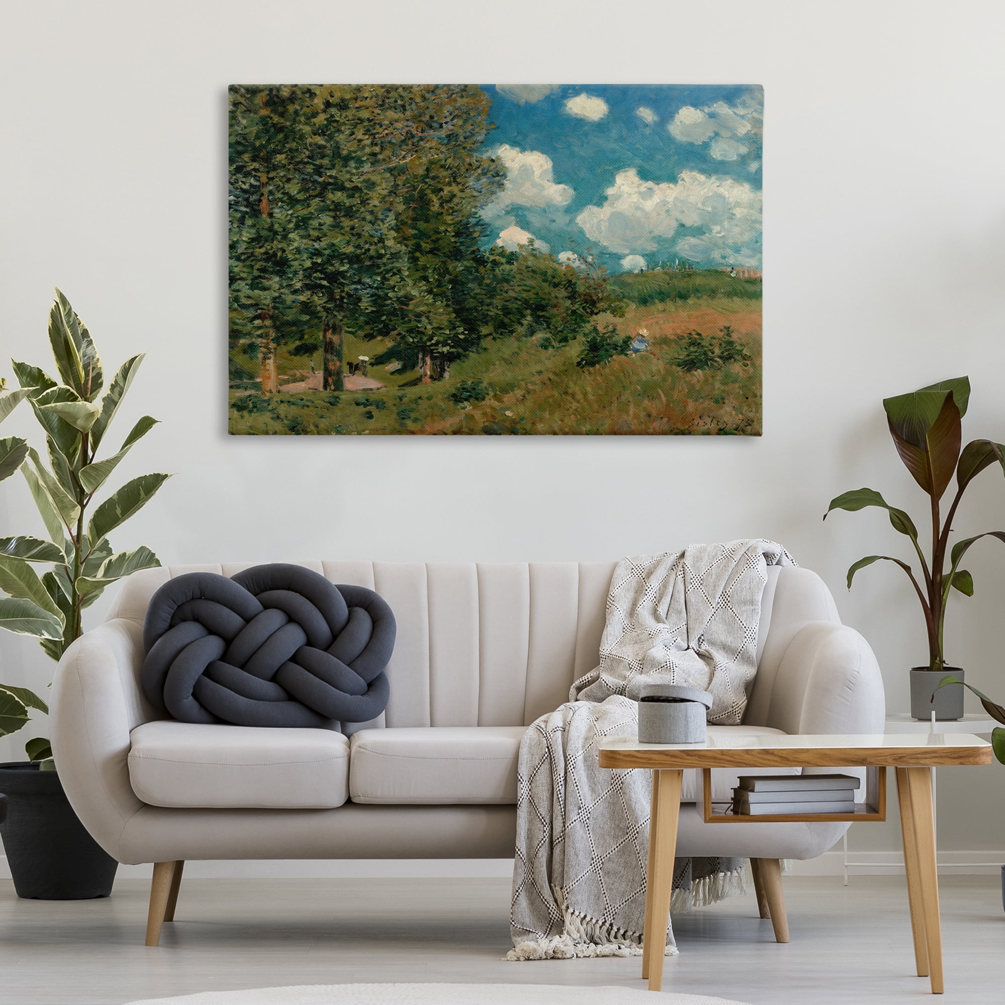 Stupell Industries Classic Cloudy Landscape Landscape & Nature Painting Wrapped Canvas Art Print Wall Art, 45 x 30