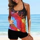 thumbnail image 1 of Augper Womens Multi Color Tie-Dye Print Set Two Piece Swimdress and Panty Swimsuits, 1 of 9