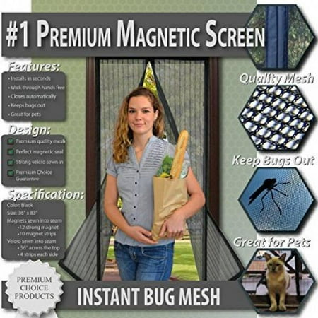 Premium Magnetic Screen Door Keep Bugs Out Let Fresh Air In Instant Mosquito Insect And Fly Screen With Magic Magnetic Closure Retractable Mesh