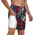 thumbnail image 3 of Picia Geometric Elements pattern Mens Swim Trunks with Compression Liner Stretch Beach Shorts Quick Dry with Zipper Pockets No-Chafing Board Shorts-3X-Large, 3 of 9