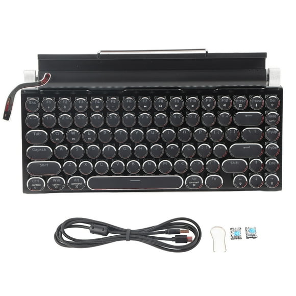 Oubit Typewriter Mechanical Keyboard,Typewriter Keyboard 83 Keys Bluetooth Mechanical Keyboard Mechanical Keyboard Built for Professionals