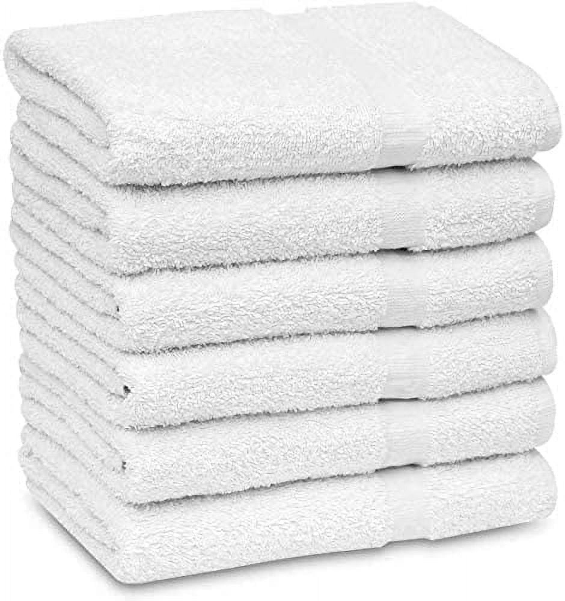 GOLD Textiles Economy Solid Print Bath Towels 12 Bath Towels White 12 Pack 22x44