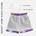 thumbnail image 3 of FORMRS Boys Swim Trunks Quick Dry Mesh Liner Boardshorts Sizes XS-XL, Halloween Purple Ghosts, 3 of 7