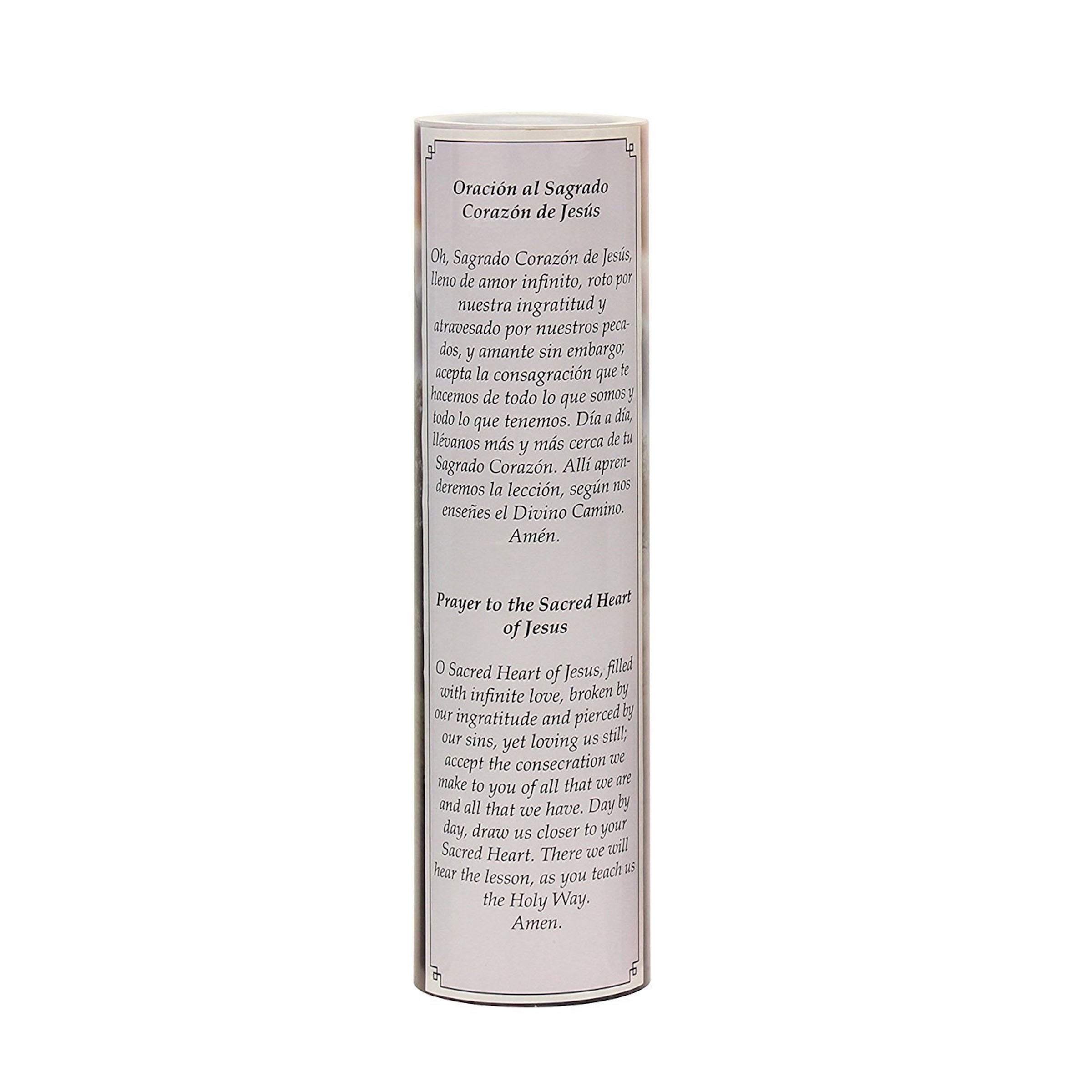 (3 pack) Stonebriar Flameless LED 8" Multi-color Religious Prayer Pillar Candle with Automatic Timer